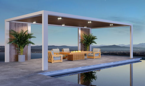 Ecosmart Fire Gin 90 (Chat)Fire Pit Table - Bone Finish / Black Burner - ESF.O.GIN.90.C.BO.B