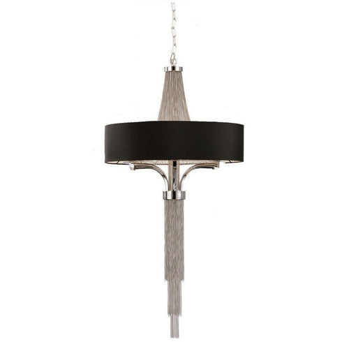 Libra Langan Chandelier Large With Black Shade E14 40W 8