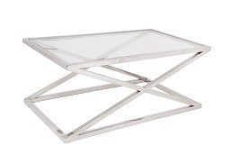 Coffee Table In Stainless Steel Frame