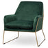 Kariss Framed Emerald Green Velvet Club Chair