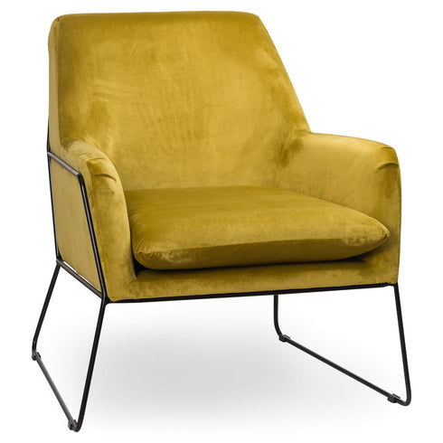 Eva Framed Mustard Velvet Club Chair