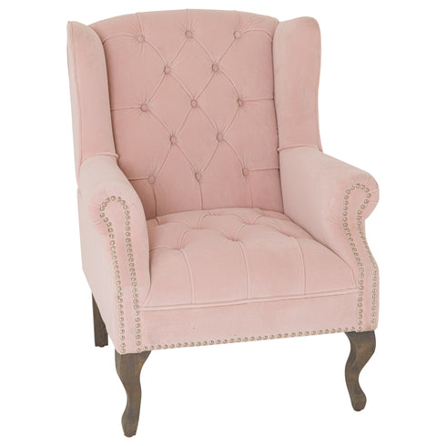 Blush Pink Wing Back Chair