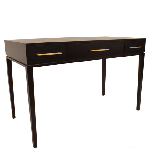 3 Drawer Desk Mahogany Black Stain