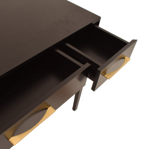 3 Drawer Desk Mahogany Black Stain