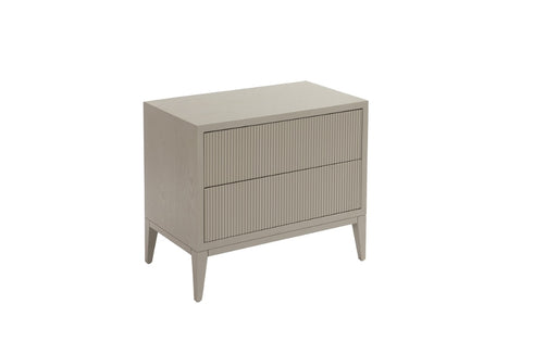 2 Drawer Wide Bedside in Ceramic Grey Finish
