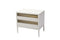 2 Drawer Side Table - White Veneer and Brass Finish