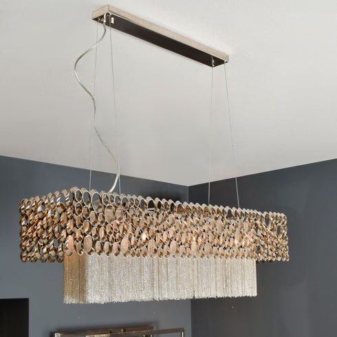 Libra Venus Nickel Rectangular Chandelier G9 40W