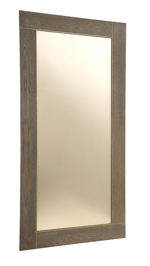 Wall Mirror - Brass And Bronze Finish With Dark Oak Frame