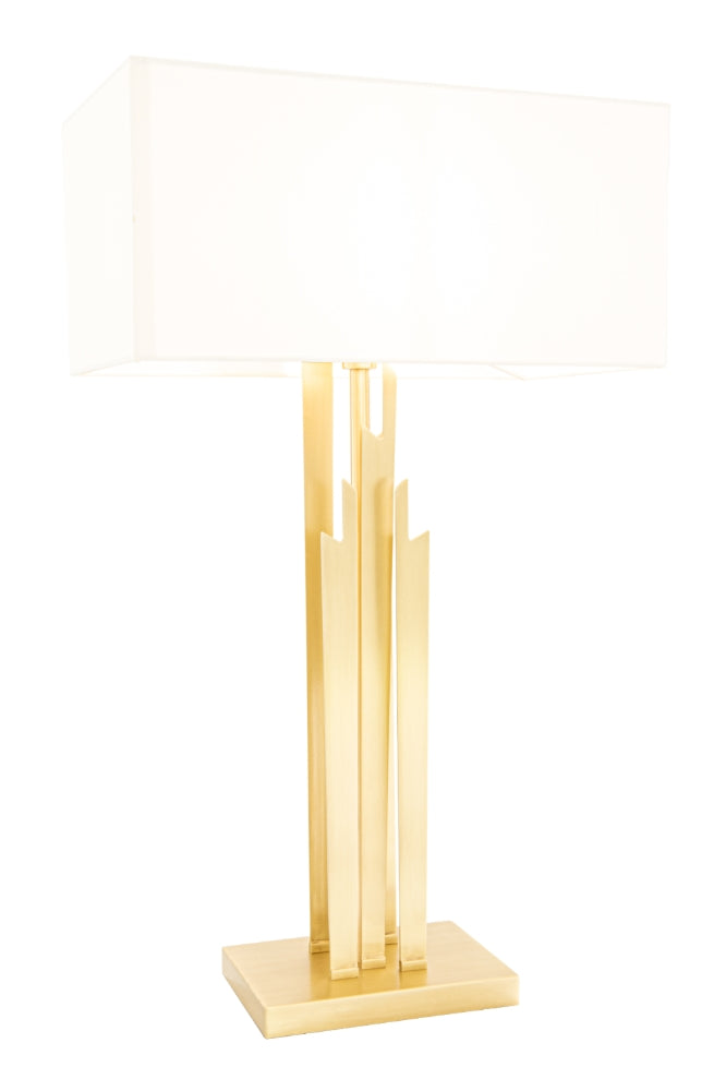Pale Gold Finish Table Lamp Feat Blueprint
