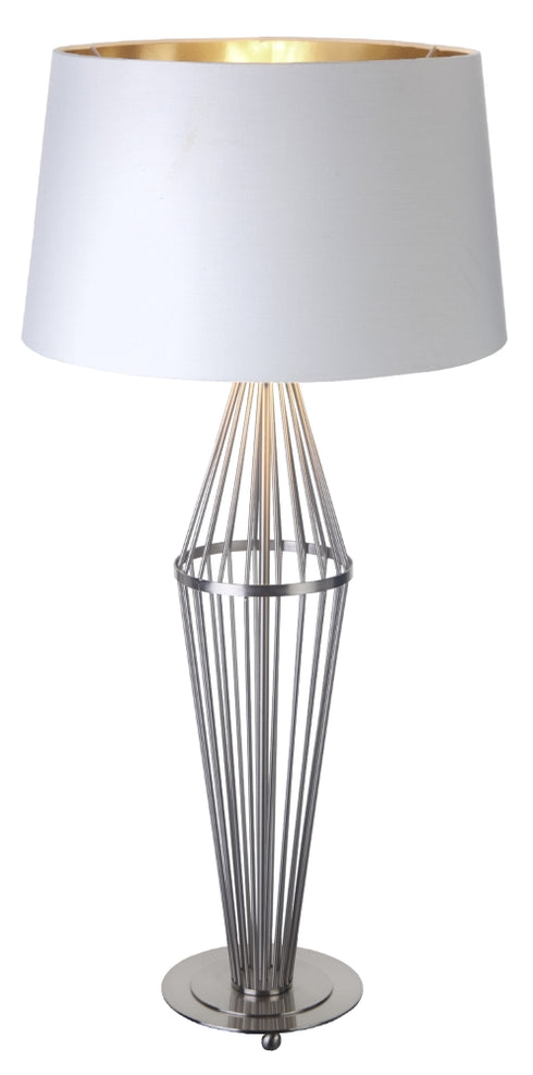 Satin Nickel Finish Table Lamp (Base Only)