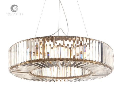 Round Chandelier BR 80cm Diameter Crystal - Brushed Gold Finish