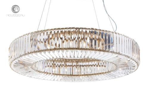 Chandelier Oval BR Crystal - Brushed Gold Finish