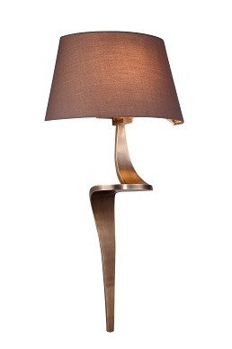 Pair Of Antique Brass Finish Wall Lamps