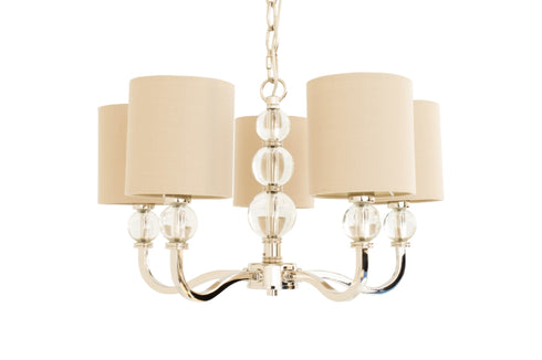 5 Arm Chandelier Mocha Shades