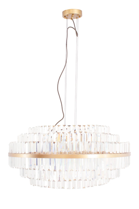 Dia80cm Pendant Brass Finish - Metal and Crystal