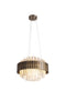 Chandelier 40cm Diameter - Clear Glass and Dark Antique Brass Finish