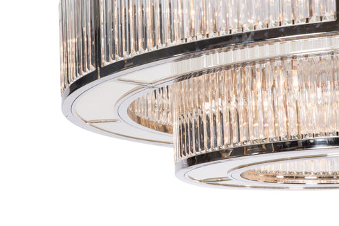 Two Tier Chandelier In Nickel 150cm Diameter Crystal