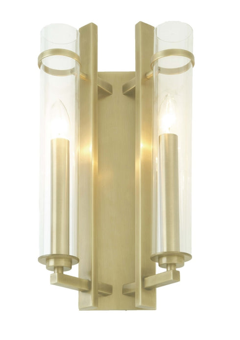 Pale Gold Finish 2 Light Wall Light