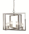 6 Arm Nickel Angled Chandelier