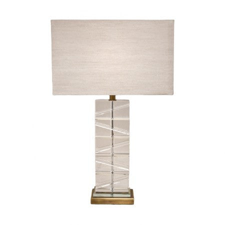 Brass And Clear Crystal Table Lamp