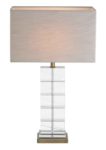 Brass And Clear Crystal Table Lamp