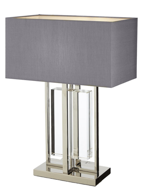 Nickel And Crystal Table Lamp