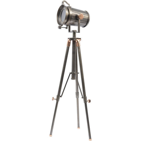 Libra Charlie Copper And Satin Grey Tripod Floor Lamp E27 40W