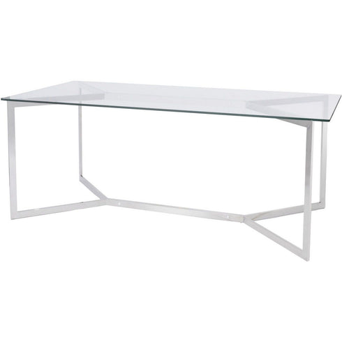 Libra PROMO Linton Stainless Steel And Glass Dining Table
