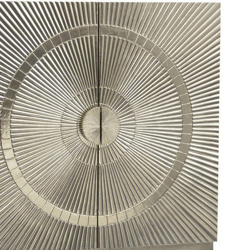 Libra Coco Silver Embossed Metal 2 Door Bar Cabinet