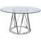 Libra Linton Stainless Steel & Glass 4 Seater Round Dining Table
