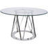 Libra Linton Stainless Steel & Glass 4 Seater Round Dining Table