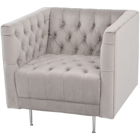 Libra Arya Mink Velvet Button Detail Occasional Chair