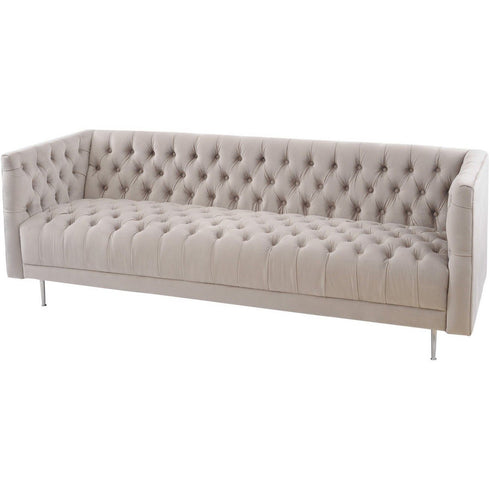 Libra Arya Mink Velvet Button Detail Three Seater Sofa