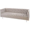 Libra Arya Mink Velvet Button Detail Three Seater Sofa