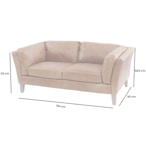Libra Botanical Tan Leather Two Seater Sofa