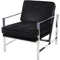 Libra Caverly Black Velvet Chrome Frame Occasional Chair