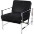 Libra Caverly Black Velvet Chrome Frame Occasional Chair