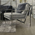 Libra Caverly Grey Velvet Chrome Frame Occasional Chair