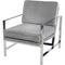 Libra Caverly Grey Velvet Chrome Frame Occasional Chair