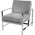 Libra Caverly Grey Velvet Chrome Frame Occasional Chair