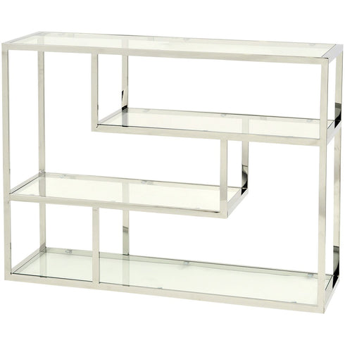 Libra Linton Stainless Steel And Glass Small Modular Shelving Unit