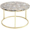 Libra Agate Round Coffee Table on Brass Frame