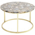 Libra Agate Round Coffee Table on Brass Frame