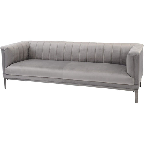 Libra Belgravia Grey Three Seater Ribbed Sofa