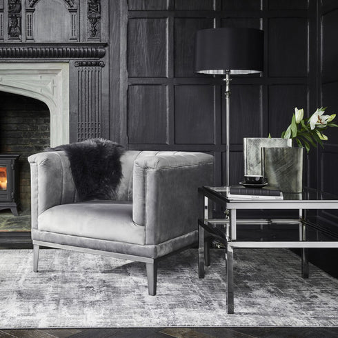 Libra Belgravia Grey Ribbed Occasional Chair