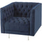 Libra Arya Blue Velvet Button Detail Occasional Chair