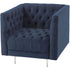 Libra Arya Blue Velvet Button Detail Occasional Chair