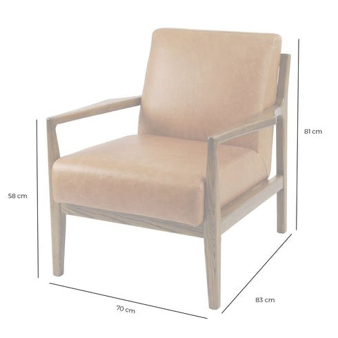 Libra Albury Tan Leather And Wood Occasional Chair