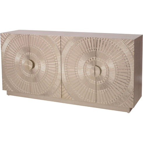 Libra Coco Silver Embossed Metal 4 Door Buffet