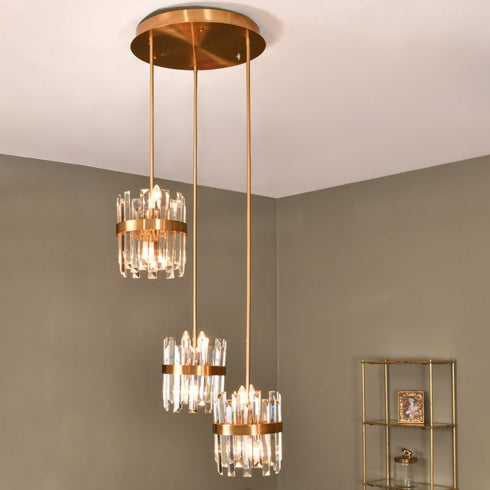 Libra Set Of Three Crystal Pendant Lights E14 40W 12